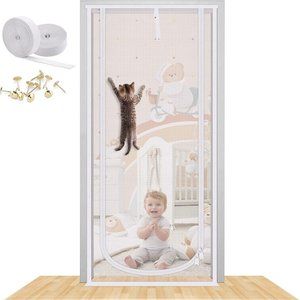 NEW Reinforced White Heavy Duty Screen Door Addition for Pets, Bugs & Children